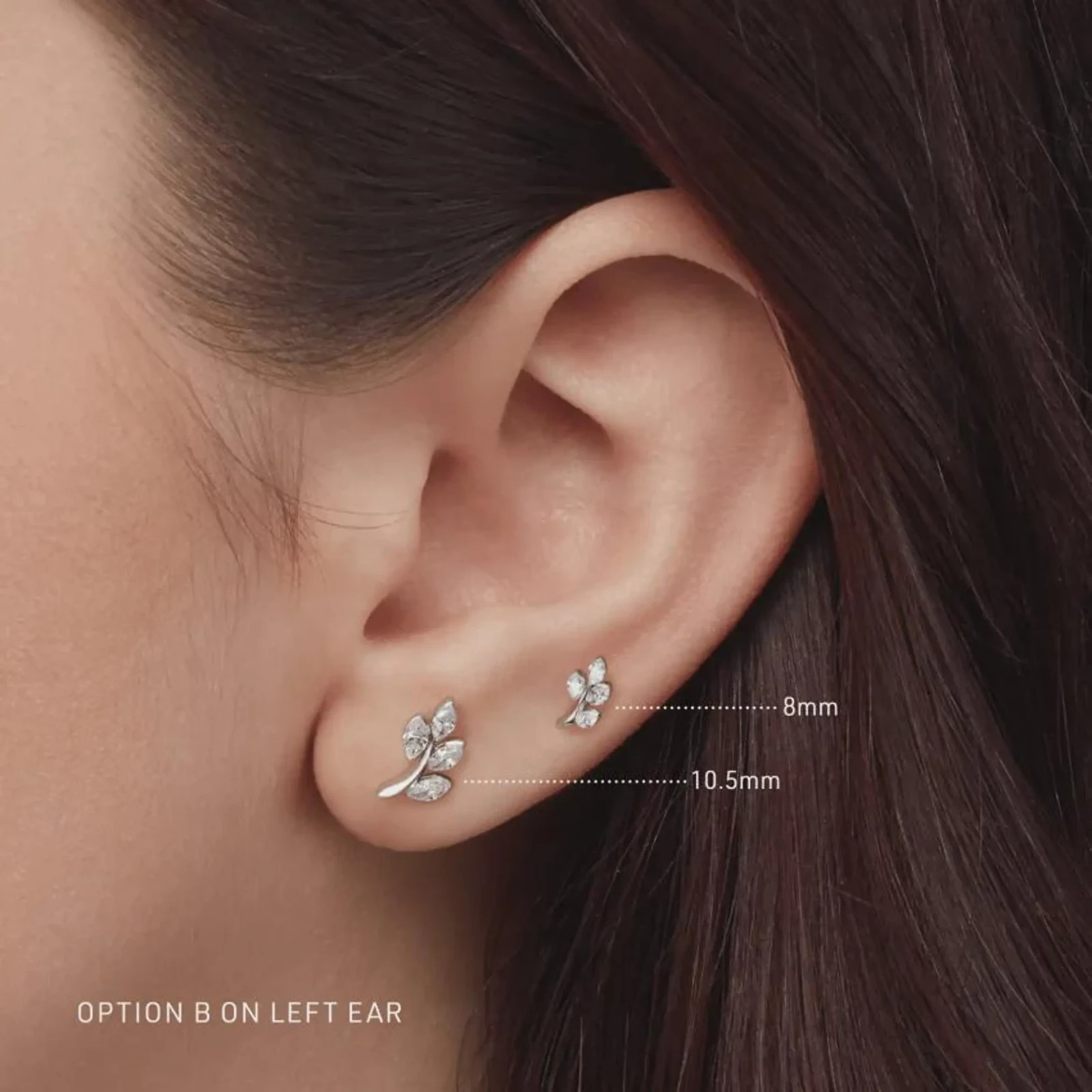 Marquise Moissanite Floral Helix Cartilage Stud 925 Sterling Silver