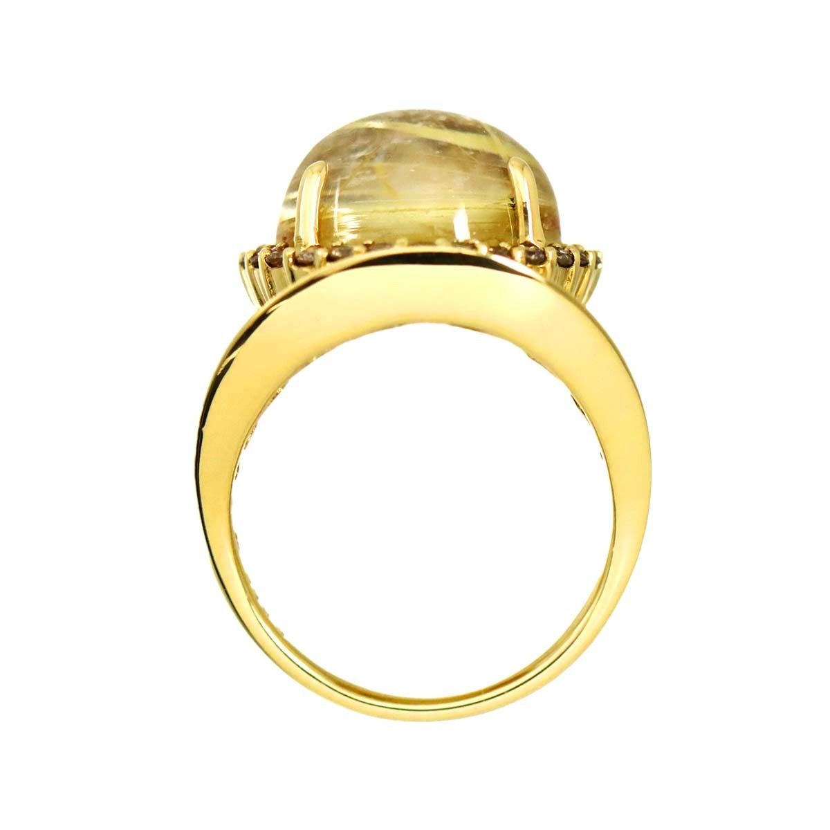 Rutile Quartz 10.00ct Diamond 0.55ct Ring 18K YG Yellow Gold 750 6(US) 90329823
