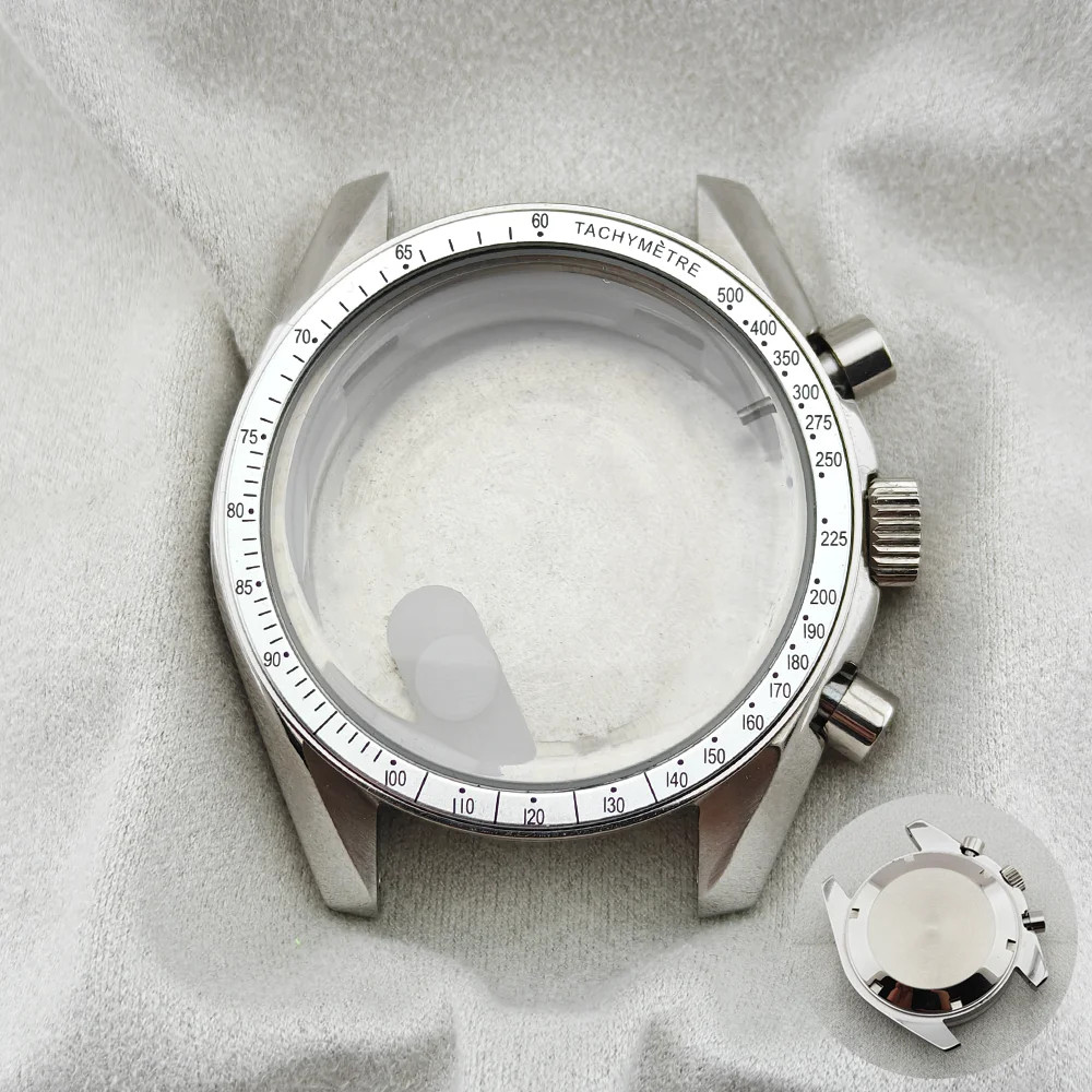 39.7mm VK63 Watch Case Metal Waterproof Moon Back Fit for 20mm Strap
