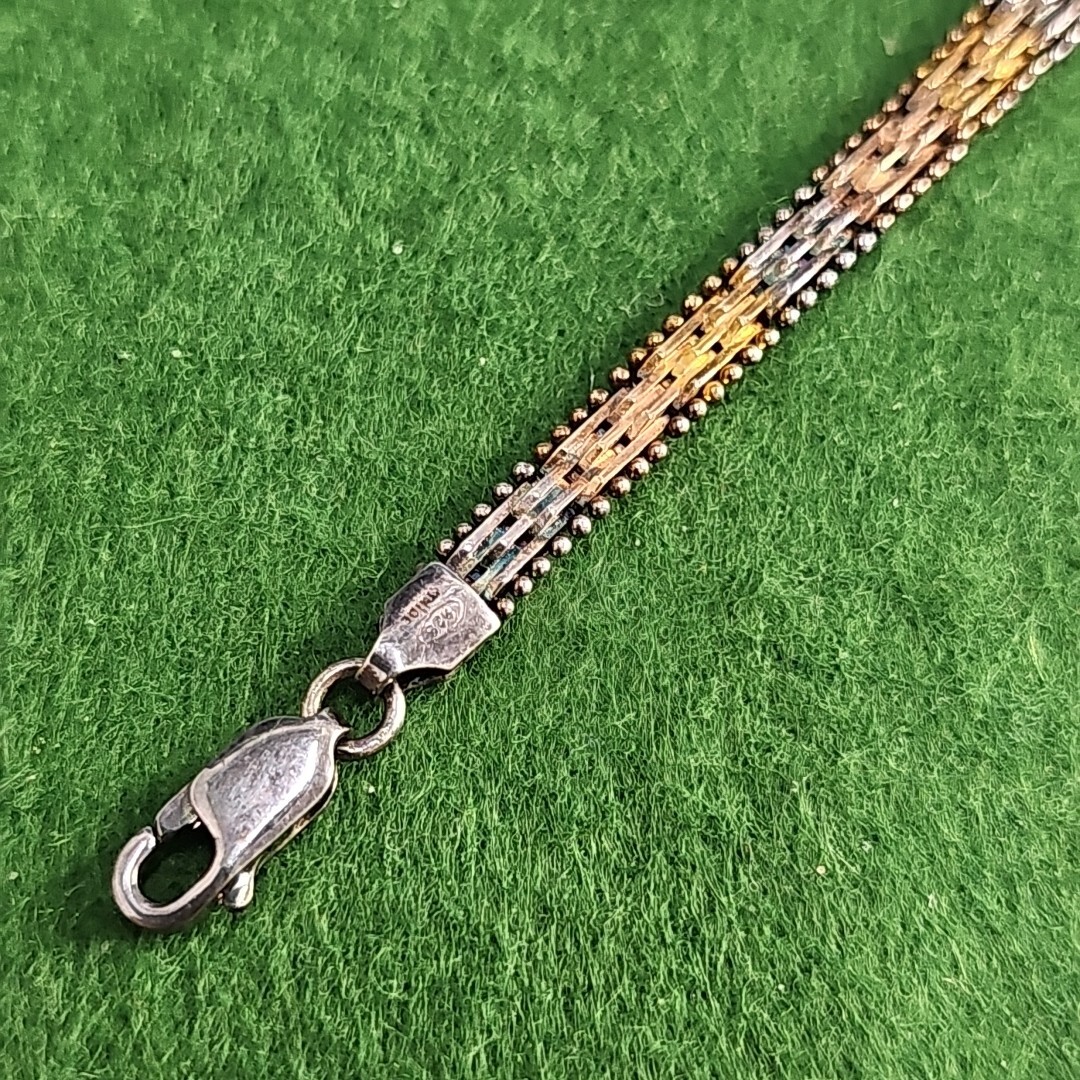 Italy Milor 925 Sterling Silver Multicolor Bracelet 7.25in 11.3g I612