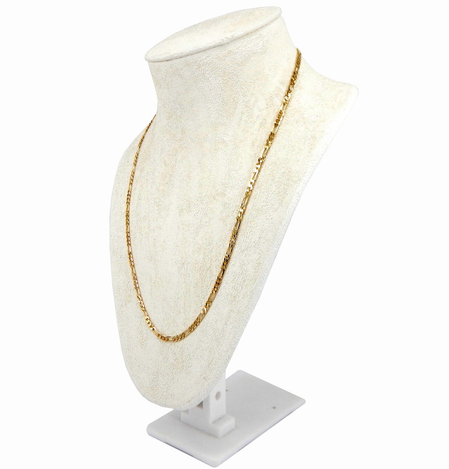 3mm Italian Figaro Link Chain Necklace 8″ 18″ 20″ 24″ 30″ inch 14K Gold Plated