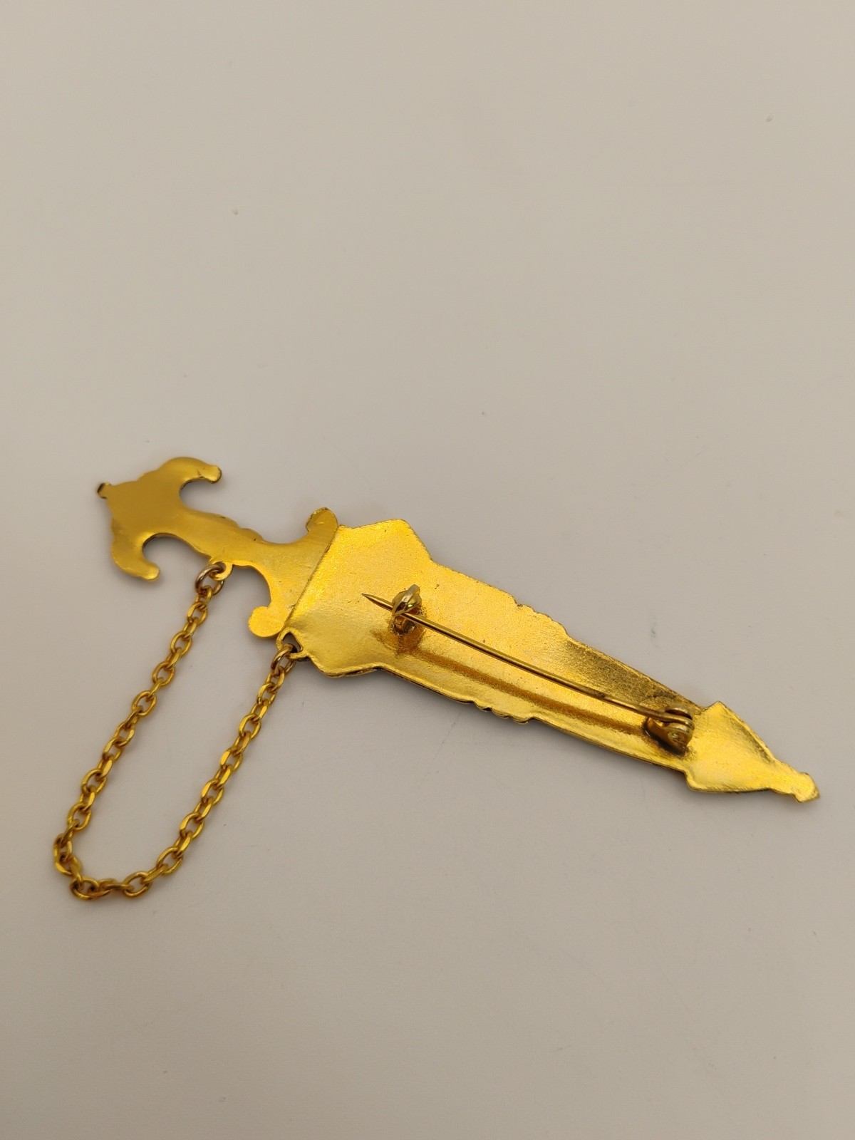 Vintage SPAIN 24k Gold Inlay Damascene Dagger/Sword Brooch/Pin