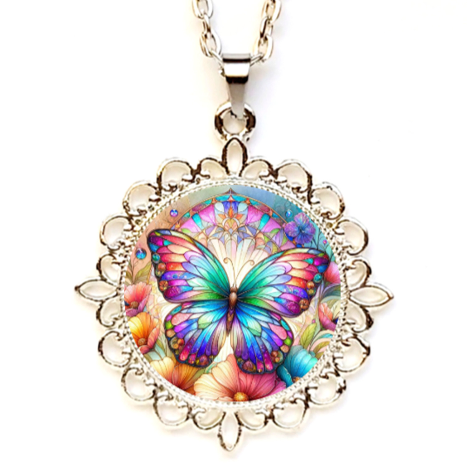 Butterfly Pendant/Necklace Beautiful Butterfly Image Silver Gold Rose Gold Tone