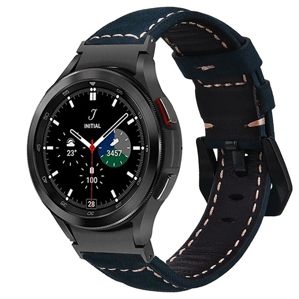 No Gaps Leather Watch Band For Samsung Galaxy Watch 4 5 6 7 40 44mm 43/47mm