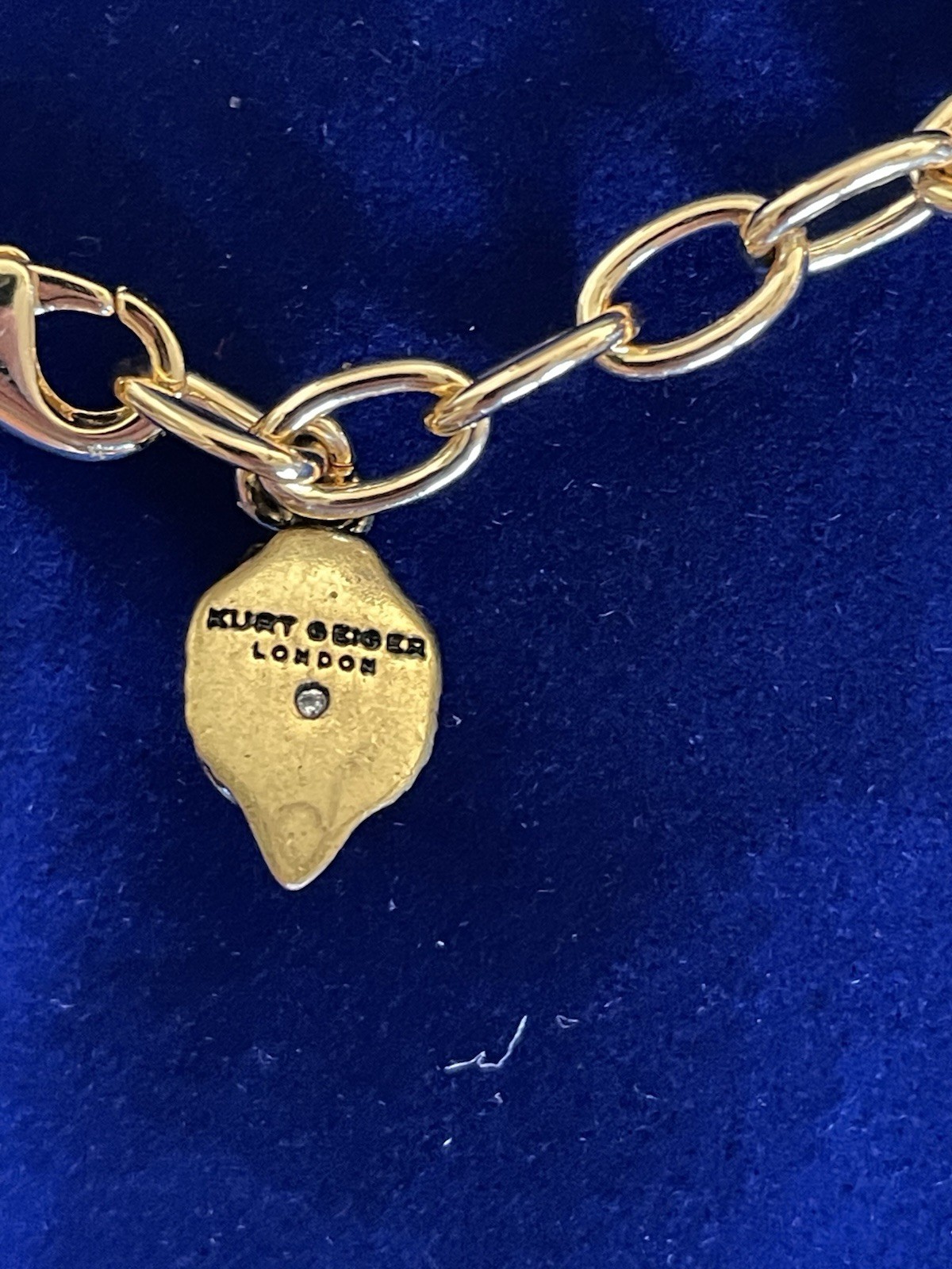 KURT GEIGER SIGNATURE GOLD TONE STONE GEM COLLAR NECKLACE MULTI 18”+ 2”