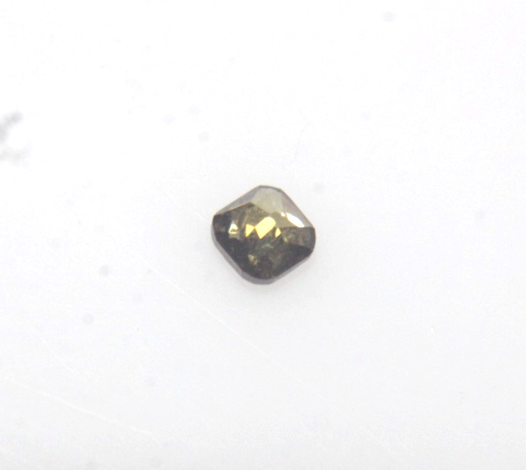 0.11Cts Cushion Shape Fancy Yellow Color Rose Cut Diamond 2.56×2.51×1.85 MM