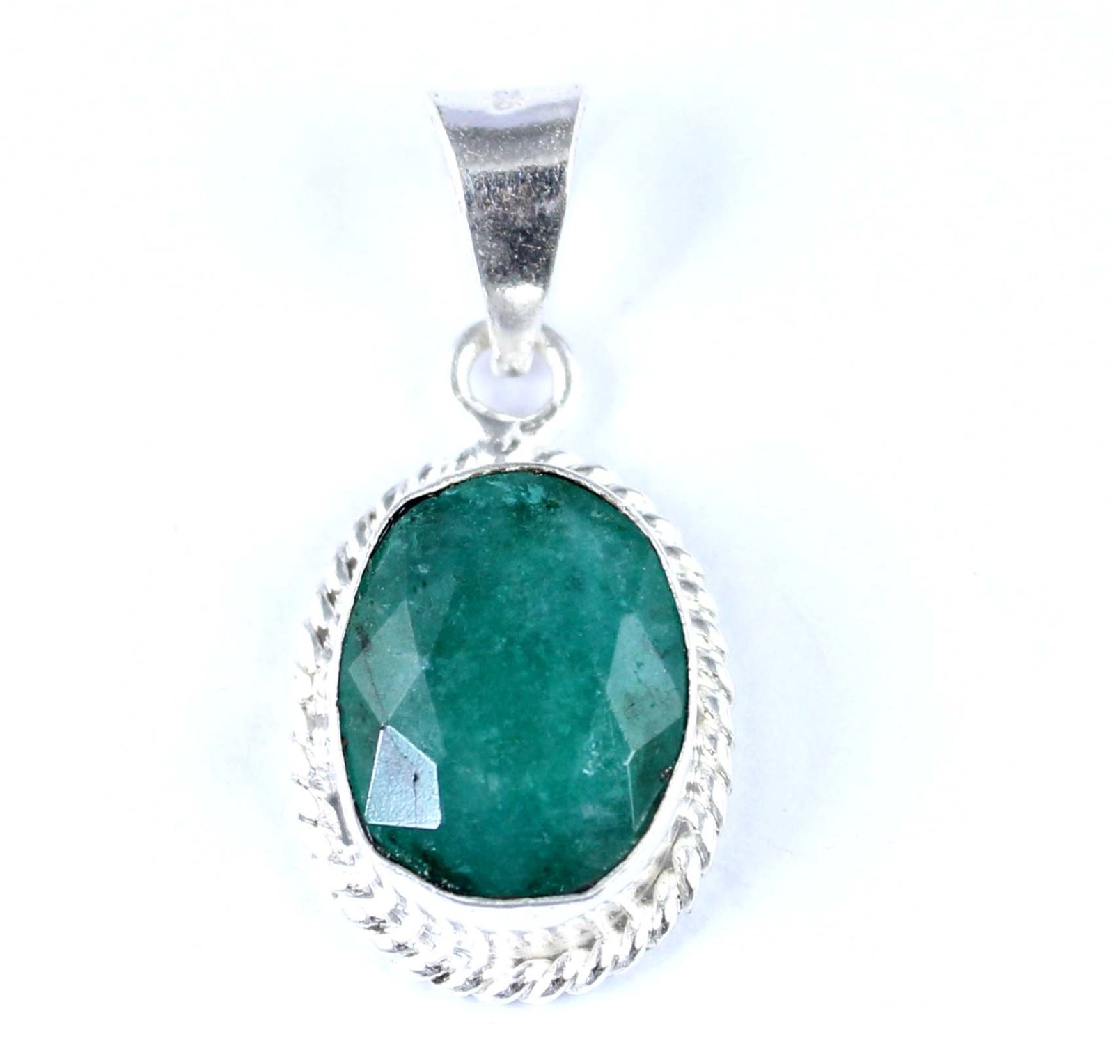 Natural Green Emerald 9.05 Ct/12 mm Oval Gemstone Certified Engagement Pendant