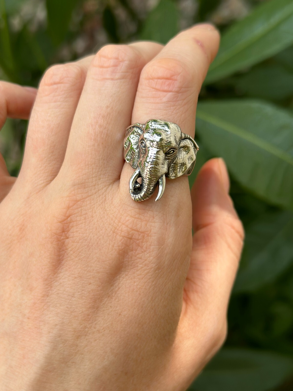 Elephant Ring STERLING SILVER 925 Big Tusks Exclusive Unique Design Detailed