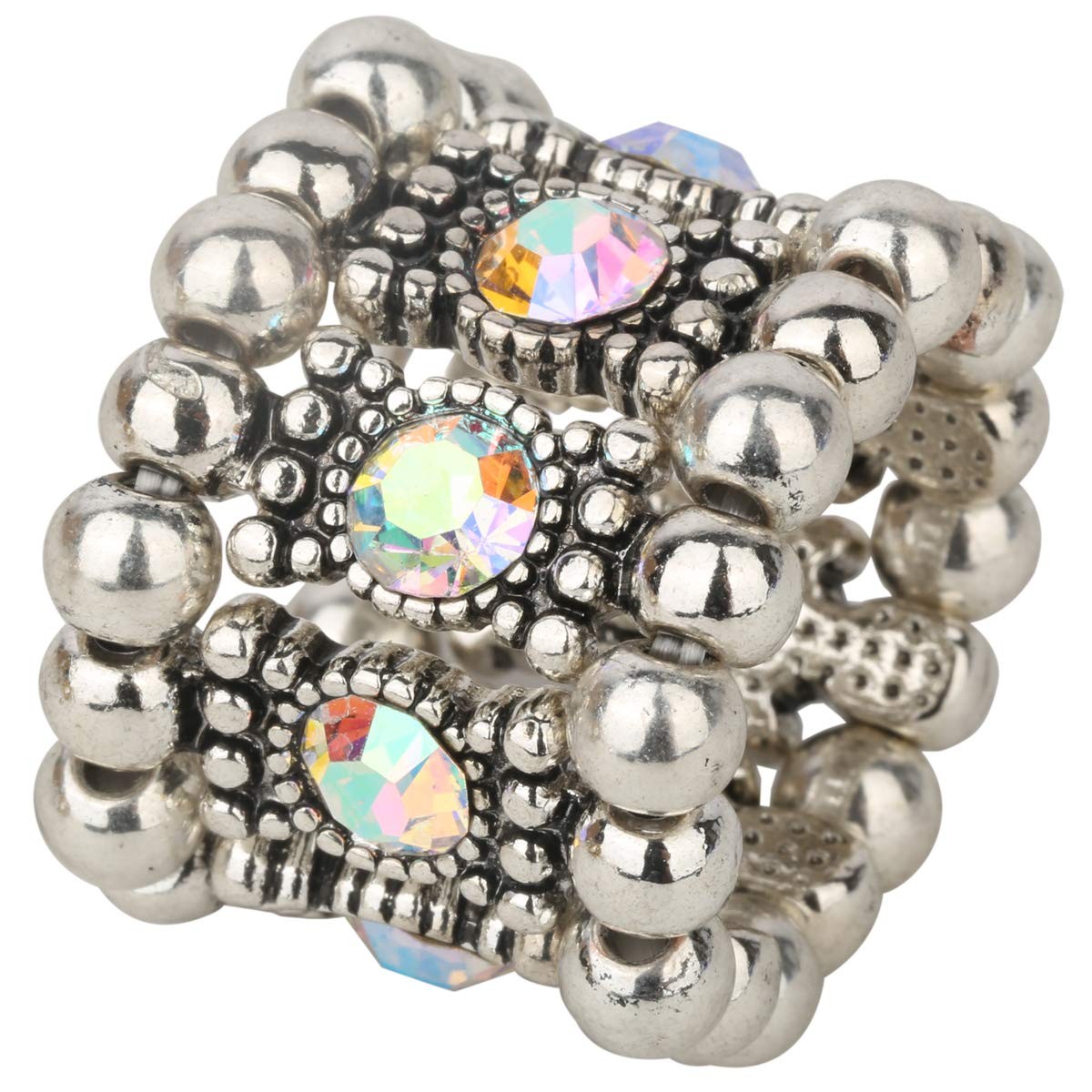 Women’s Stretch Band Rings Fit Finger Size 6-1/2 To 9 – Soft Elastic Band Per…