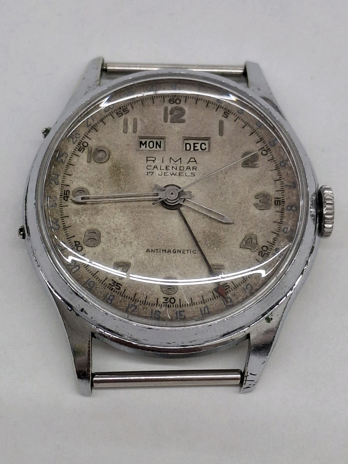 Vintage Rima- Triple Calendar Early Valjoux 90 Movement Watch Working condition