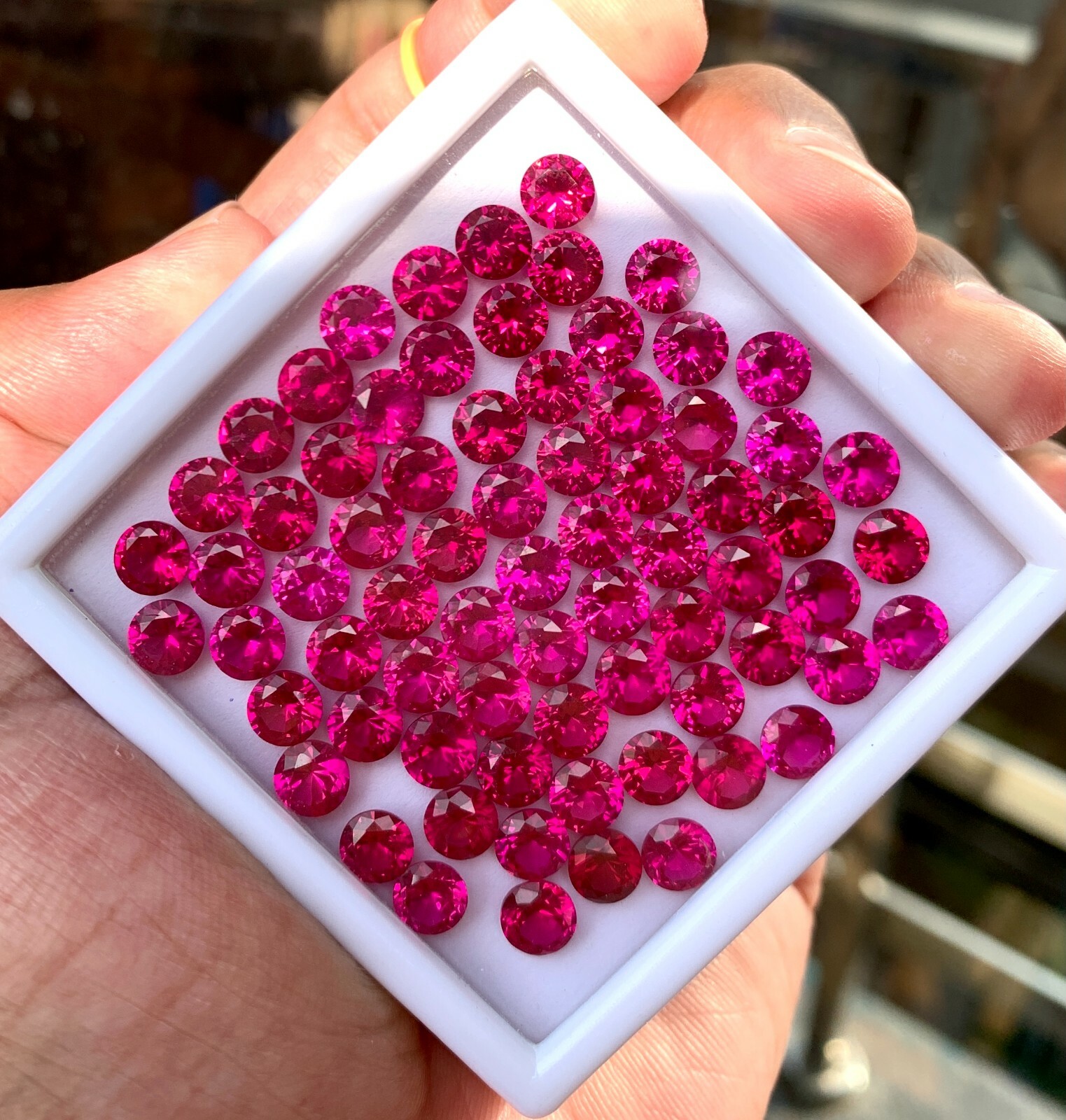 100 Pcs Natural Mogok Red Ruby Round 6.00 MM Certified Treated Loose Gemstone