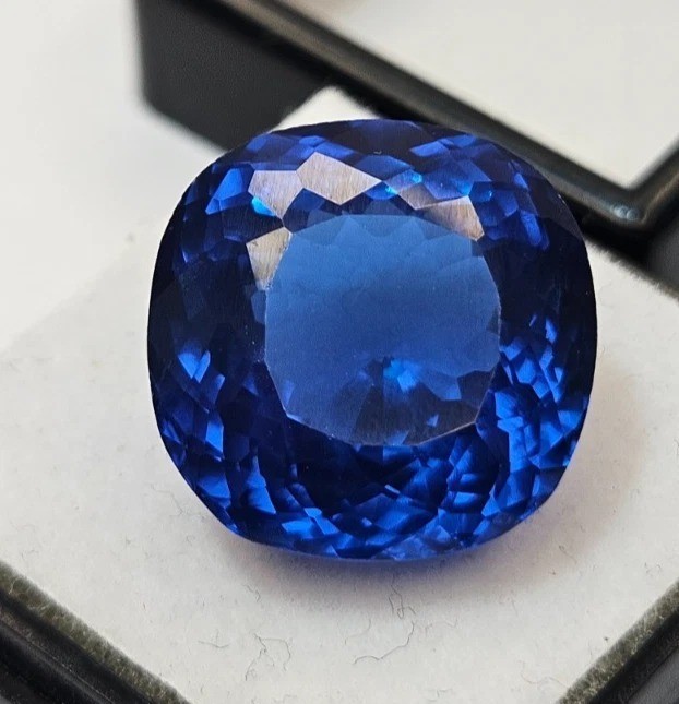 Fabulous Blue Sapphire Shape Cushion Cut 17+Ct Loose EGL Certified Gemstone