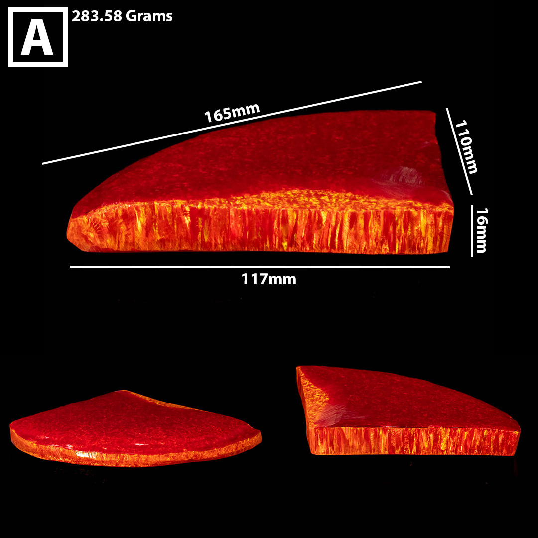 Tangerine Synthetic Opal Rough Slab | Astral Opal™ Lab-Created Gemstone