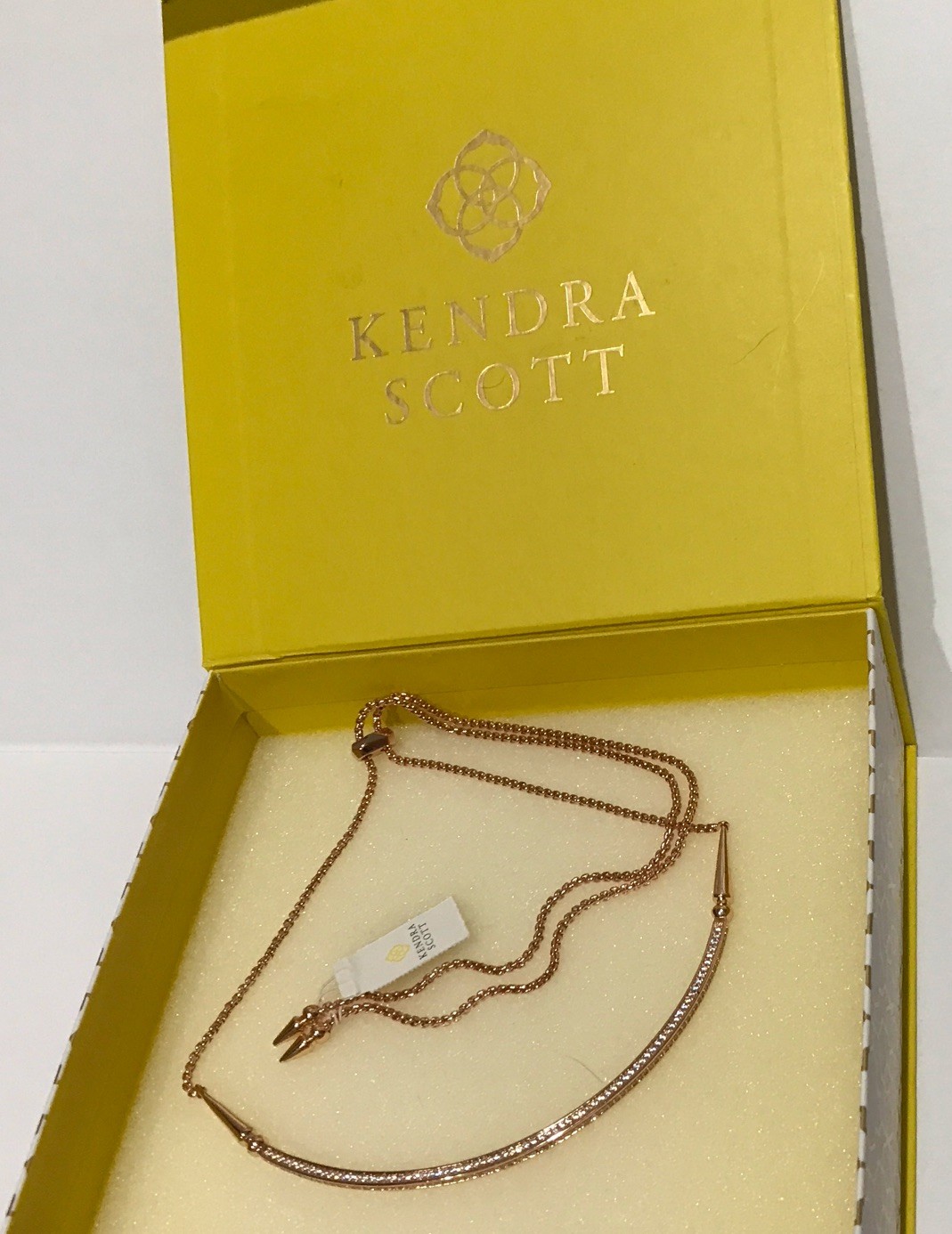 Kendra Scott Scottie Rose Goldtone Adjustable Necklace NWT & Box