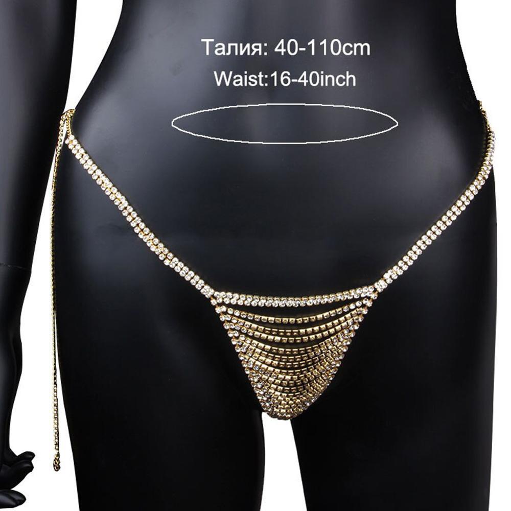 Crystal Thong lingerie Panty underwear Jewelry Belly Waist Chain Body Jewelry Bi