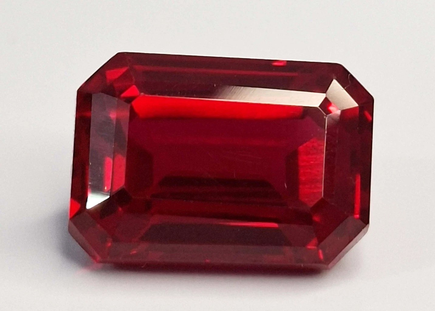 Natural 10-12 Ct Red Ruby Mozambique Emerald Cut Certified Loose Gemstone