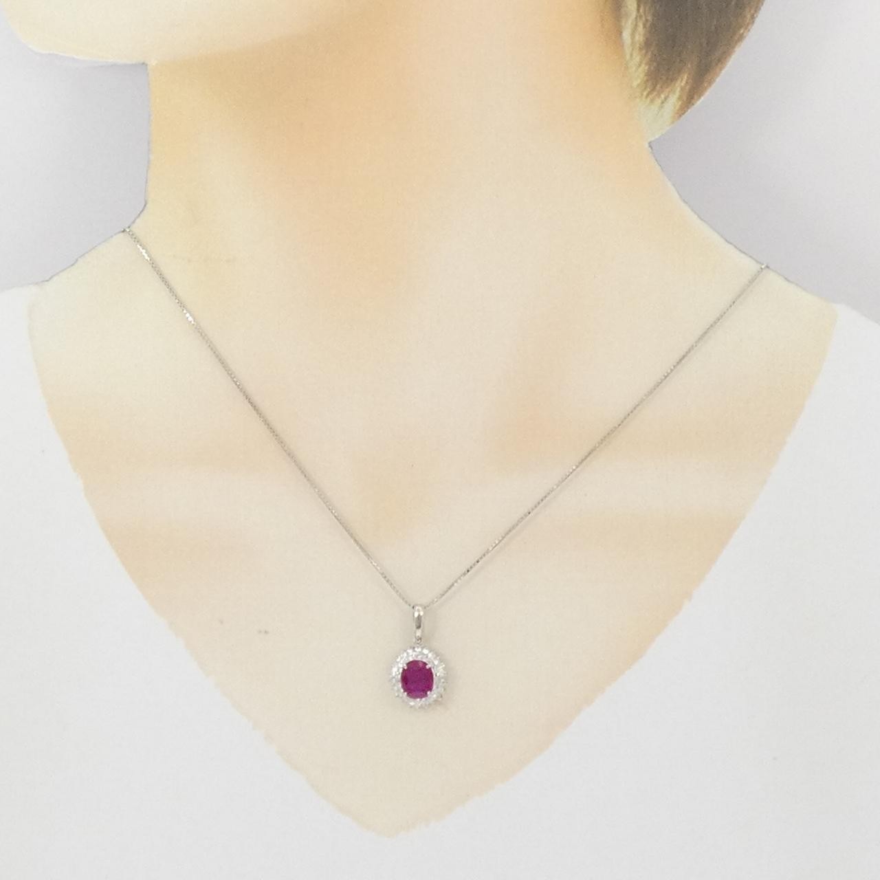 Authentic PT900/PT850 Ruby Necklace 1.39CT #270-004-157-8060