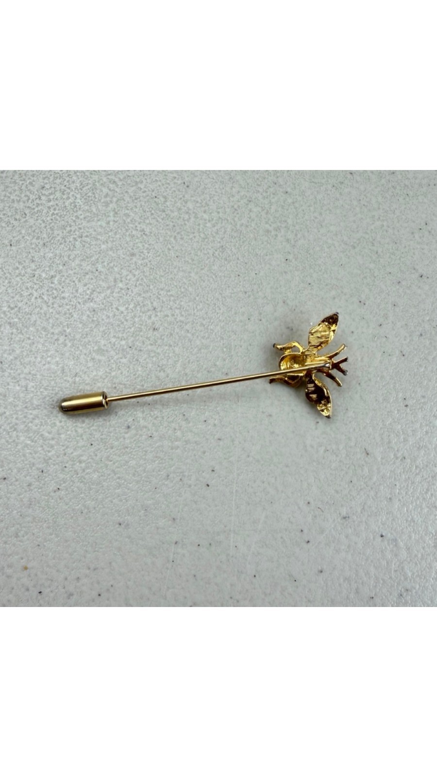 Vintage Bumble Bee Stick Pin 1990s Gold Tone Lapel Tie Scarf Multi-Use Queen Bee
