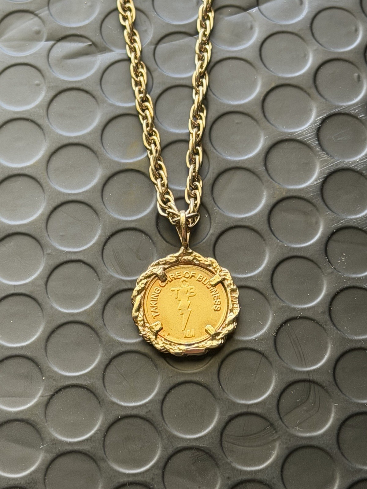 Vintage Elvis Presley Solid 14kt Gold TCB Pendant- 4.0 grams- Hallmarked