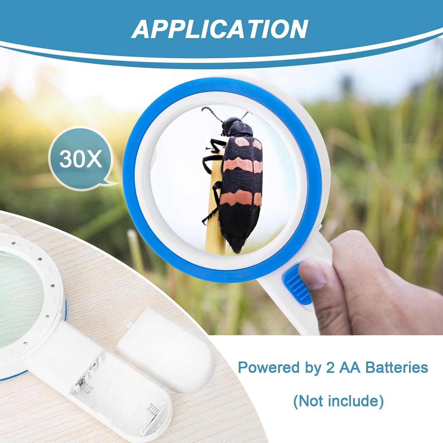 Portable 3X LED Magnifying Glass with Ergonomic Design – Great for Close Work