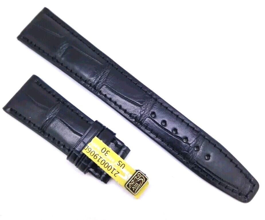 Crocodile Watch Strap 20 22mm Suitable for -faltschließe (18mm) Black / 71