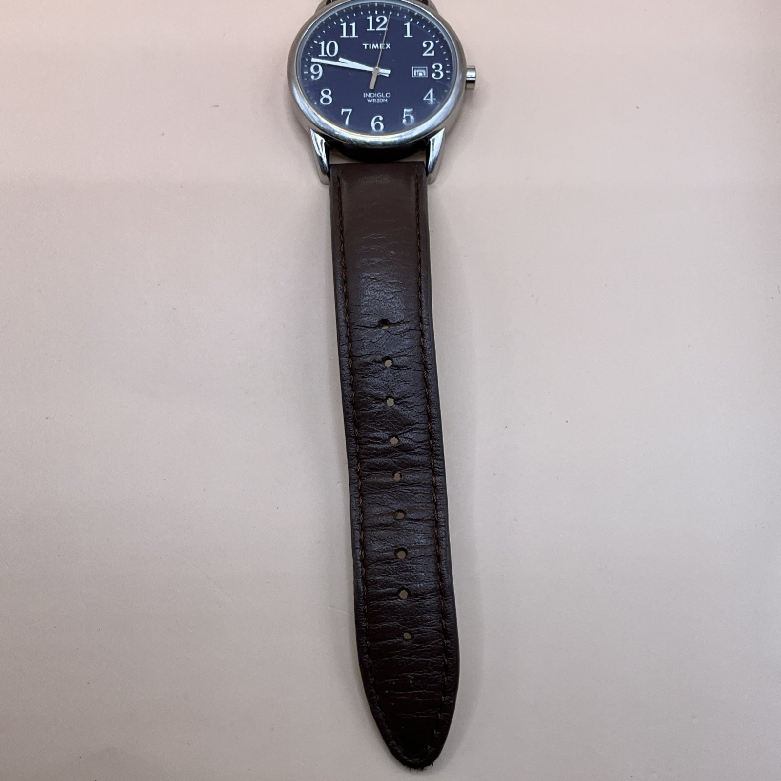 Timex TW2P75900 Men’s Easy Reader 38mm Leather Strap Watch Light-up Tested