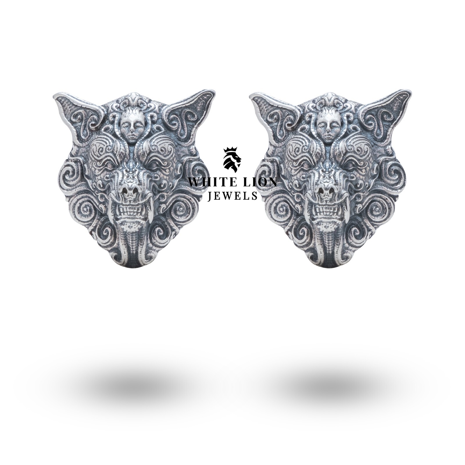 Wolf Jungle Animal Cufflinks Accessory Men 925 Silver Gift Wedding