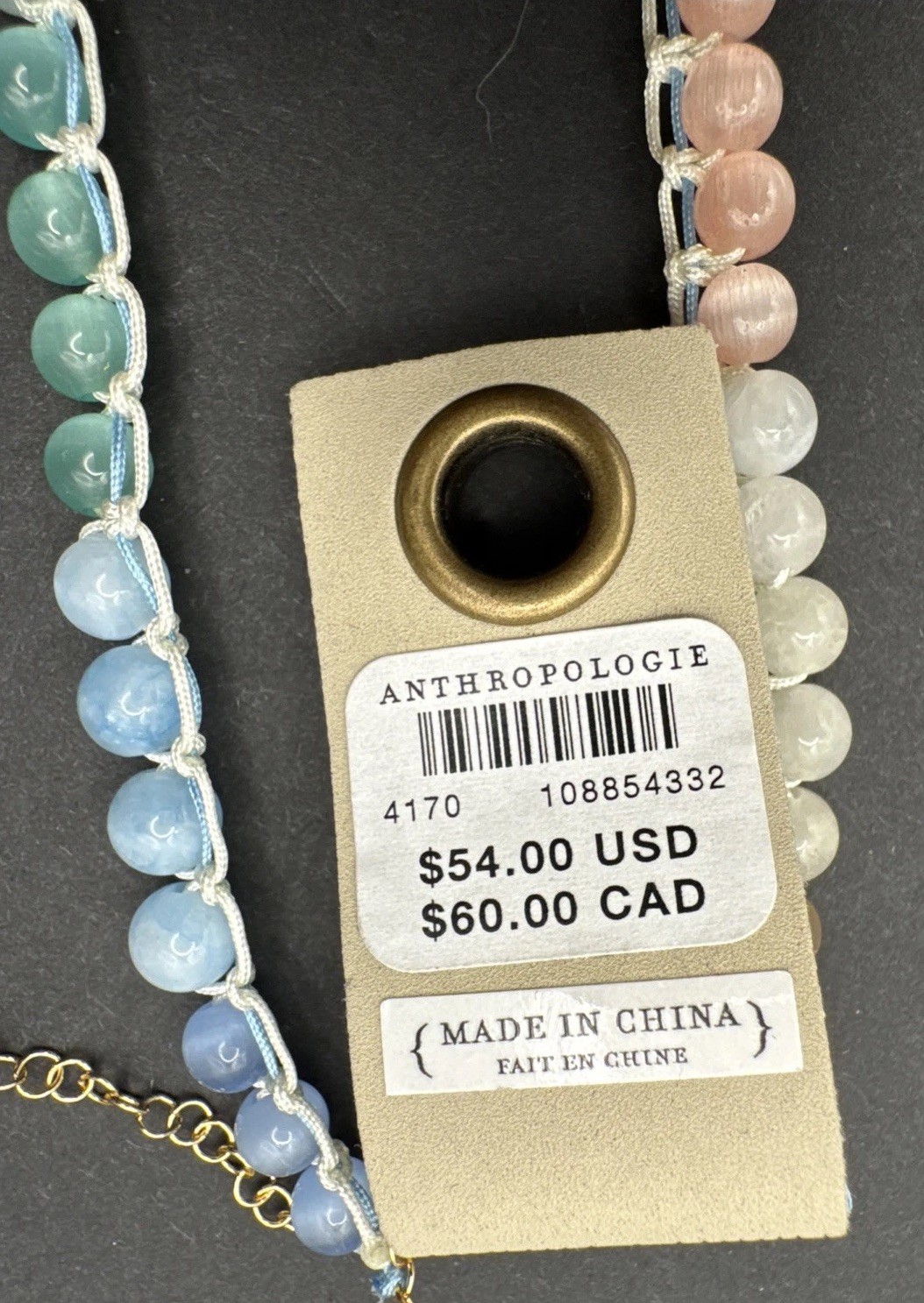 By Anthropologie Glass Pearl Collar Necklace 15” BNWT
