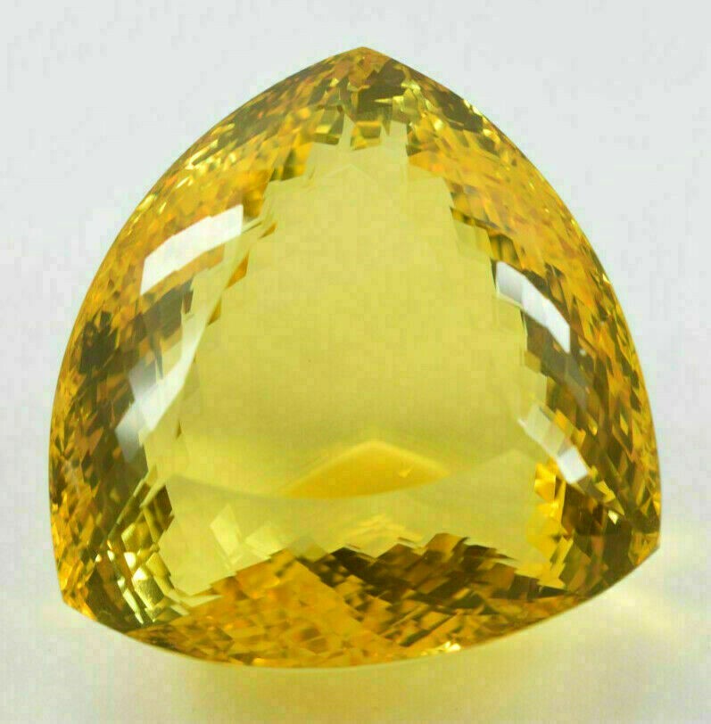 891Carat Brazilian Trillion Cut Yellow Citrine Natural Gemstone Exclusive Piece