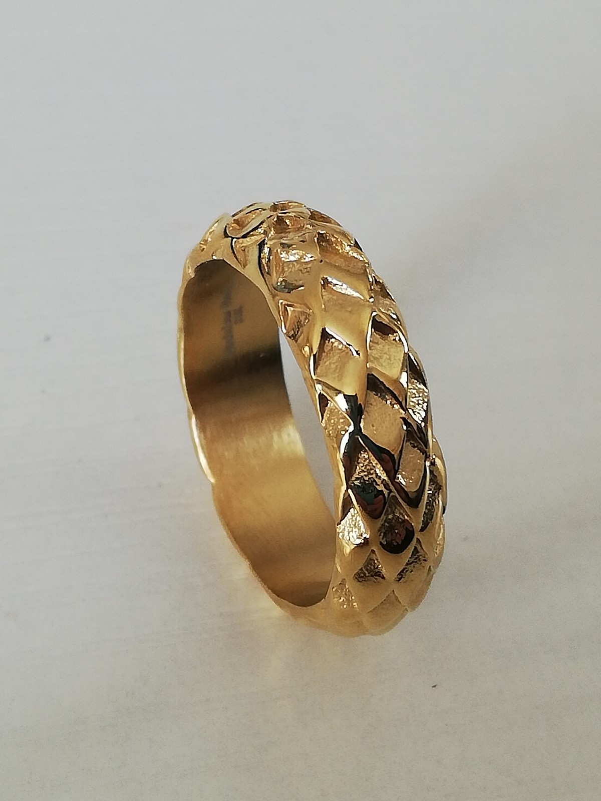 Titanium Men’s Snake Scale 316L Stainless Steel Biker Ring Size Various.