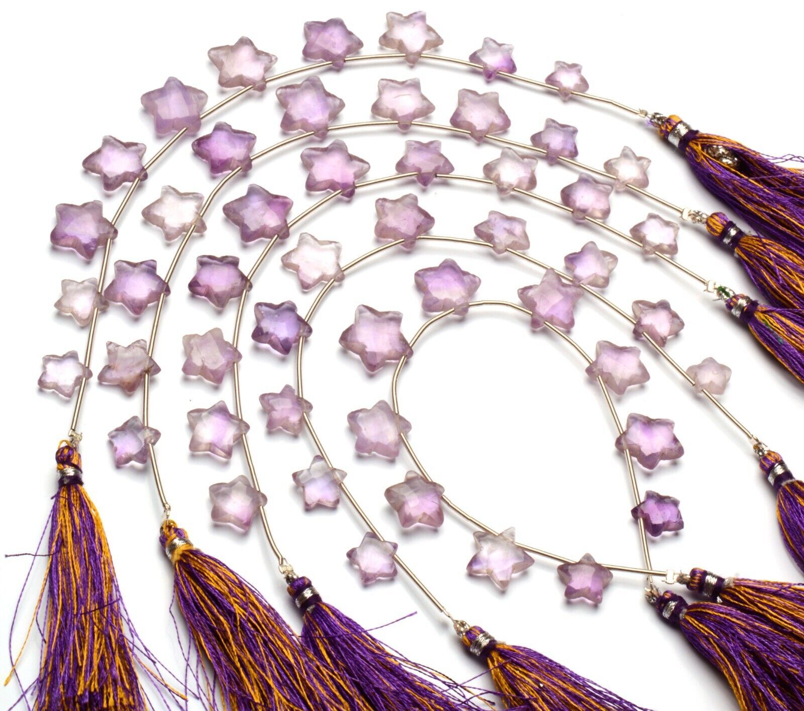Natural Gem Purple Amethyst 10 to 13 mm Size Star Shape Beads 7″ Strand