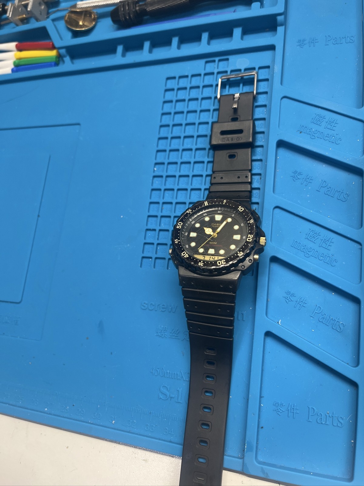 Casio AQ-100W 358 Analog Digital Quartz Men’s Diver Watch Japan