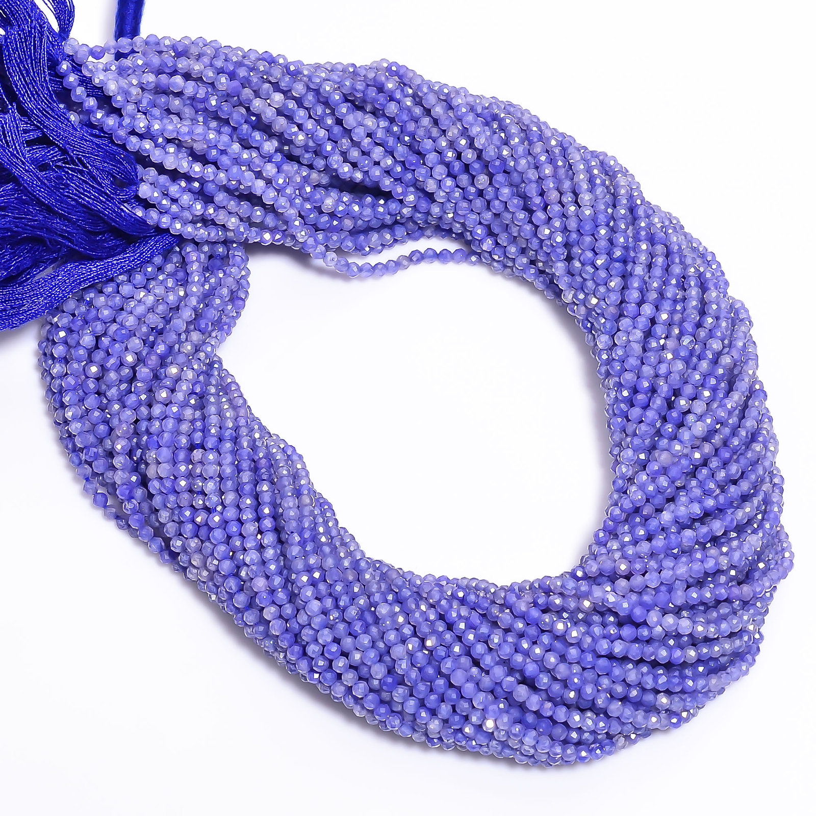 Blue Sillimanite Gemstone Round Shape Faceted Beads 2.5X2.5mm Strand 12.5″ EB572