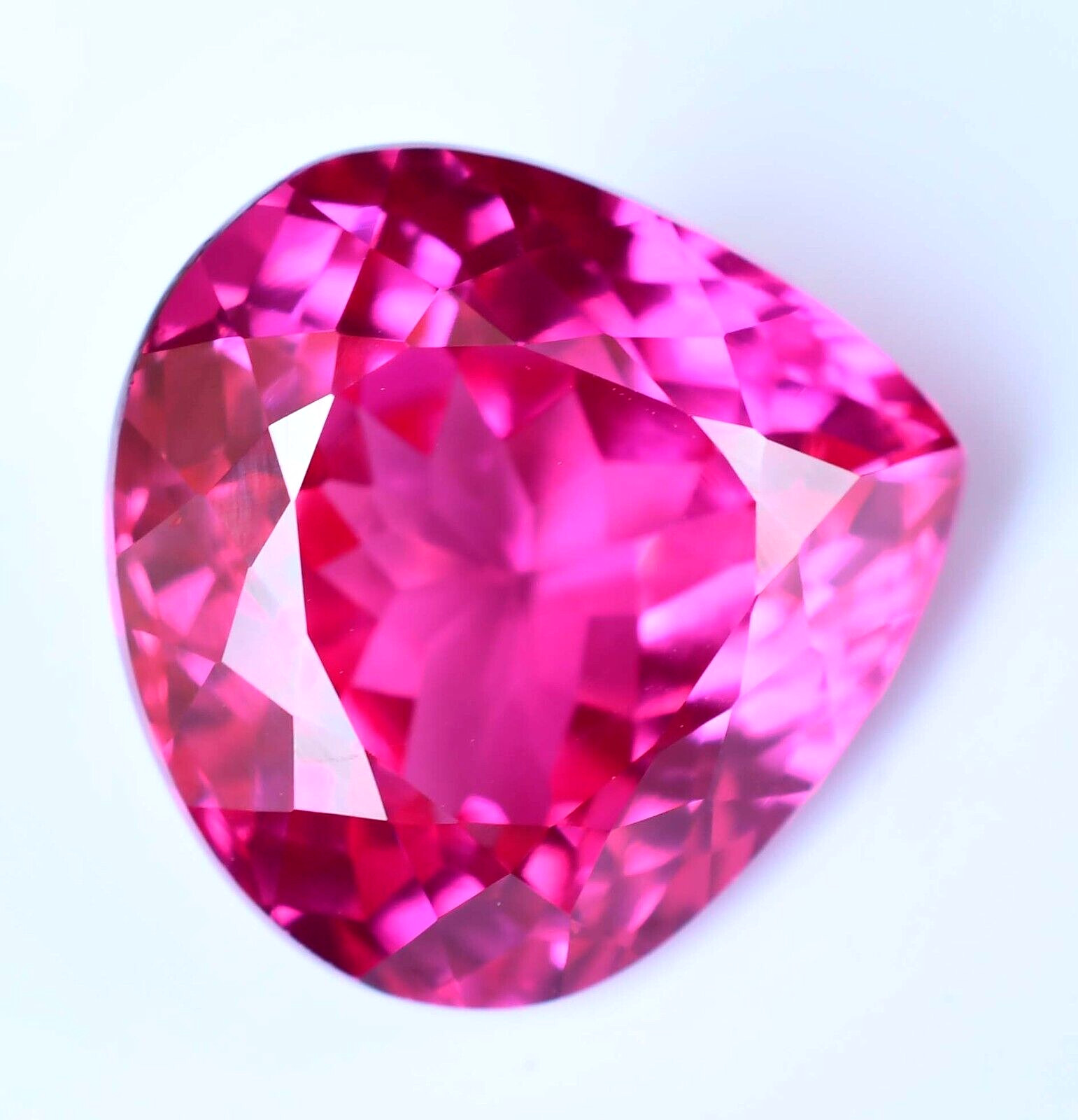 Natural Mogok Pink Ruby 26.35 Ct Pear Certified Flawless Loose Gemstone