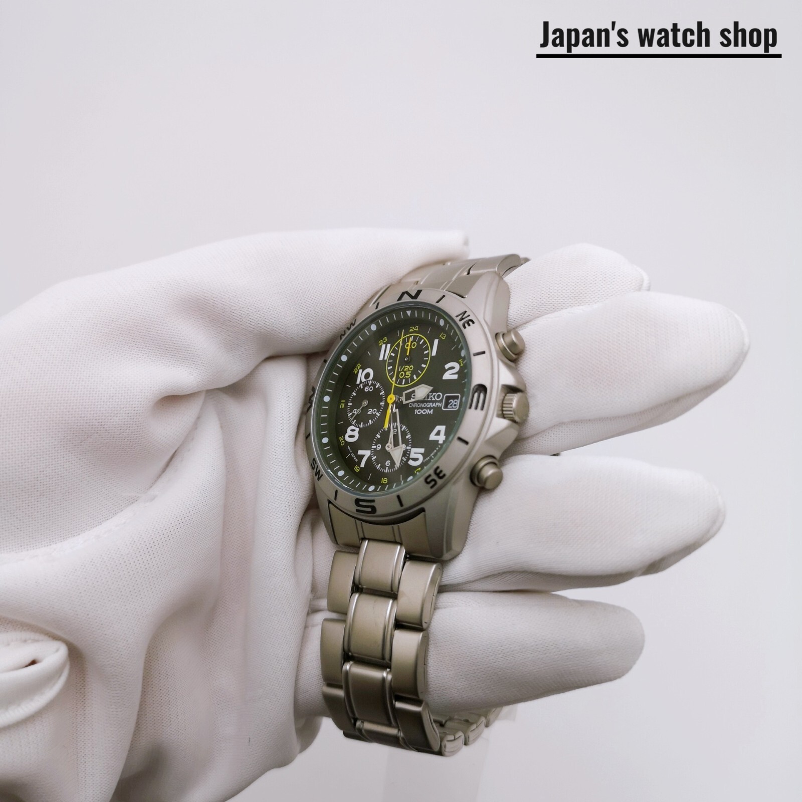 SEIKO SND377P Dark Olive Green Chronograph Men’s Watch New in Box