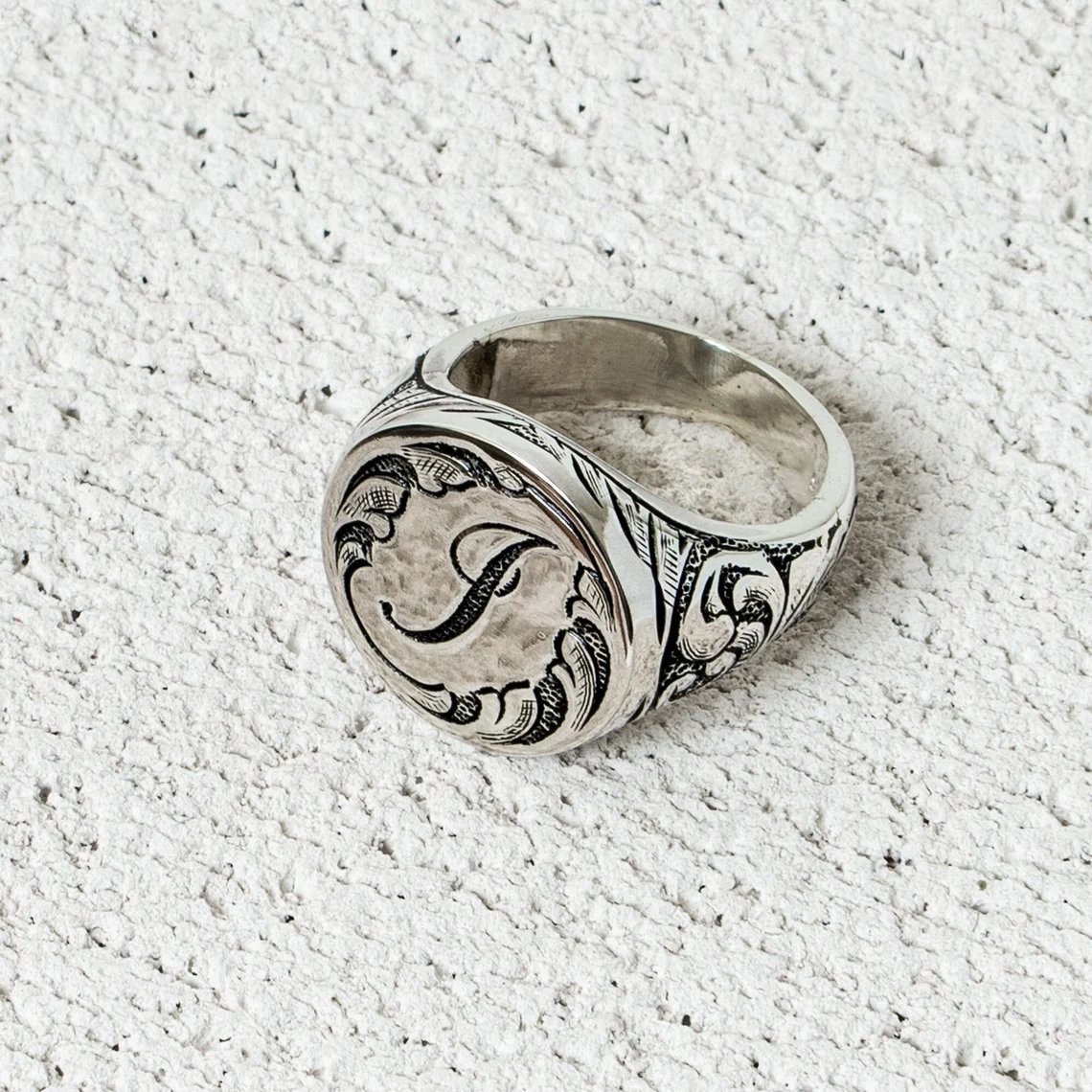 Personalized Initial Monogram Signet Ring 925 Sterling Silver Ring US Duty Free