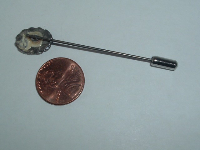 VINTAGE PORCELAIN DUTCH WINDMILL METAL LAPEL PIN STICK PIN HAT PIN