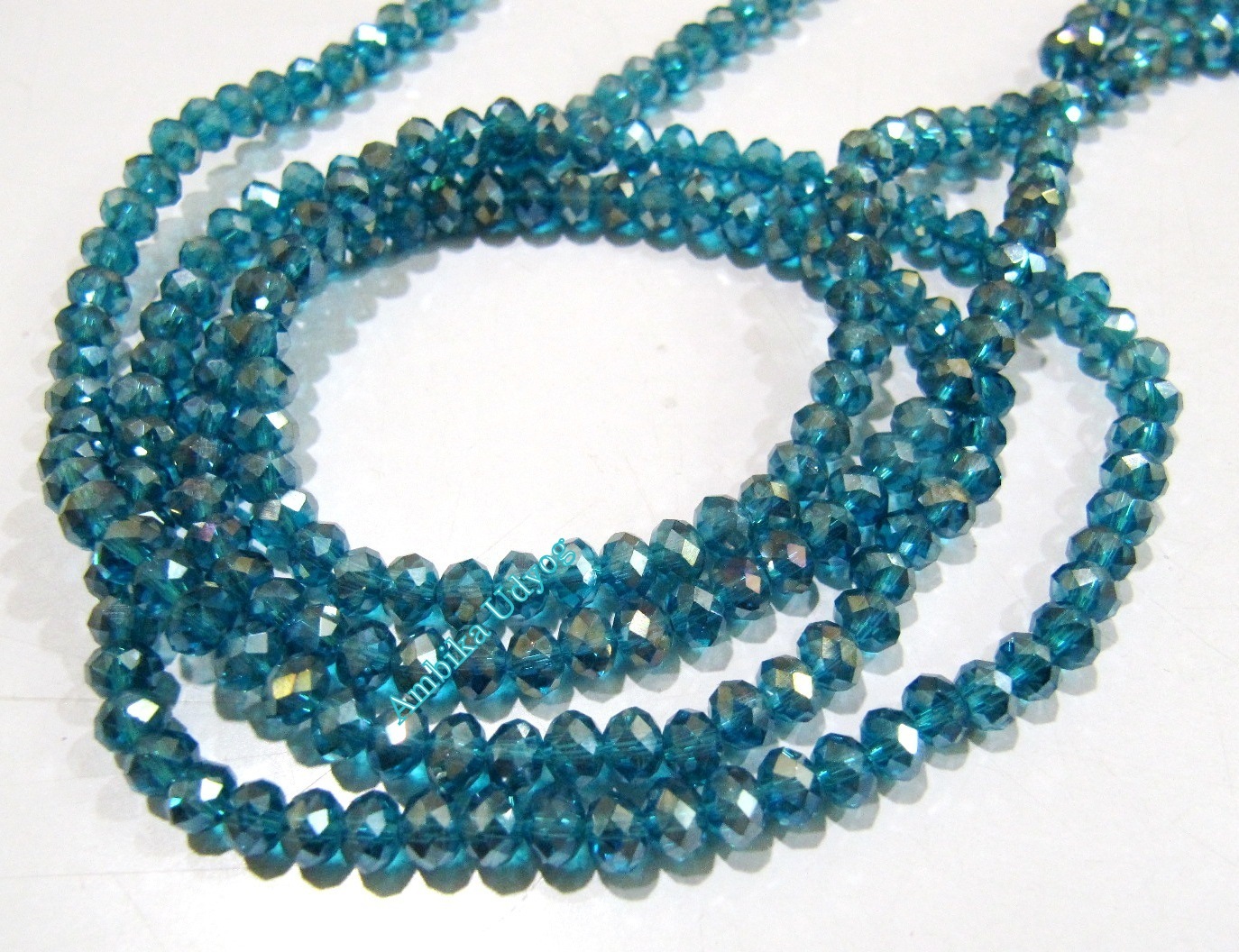 10 STRINGS- Blue Topaz Color Hydro Quartz Beads 4mm, approx 150 Beads per string
