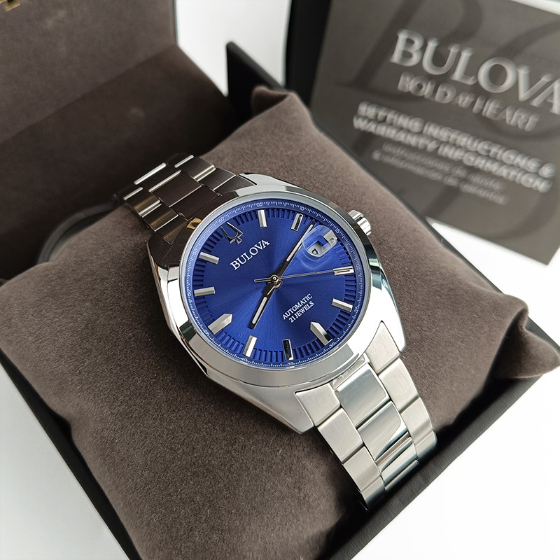 Bulova Men’s Surveyor Blue Dial Steel Automatic Watch 96B436 39MM