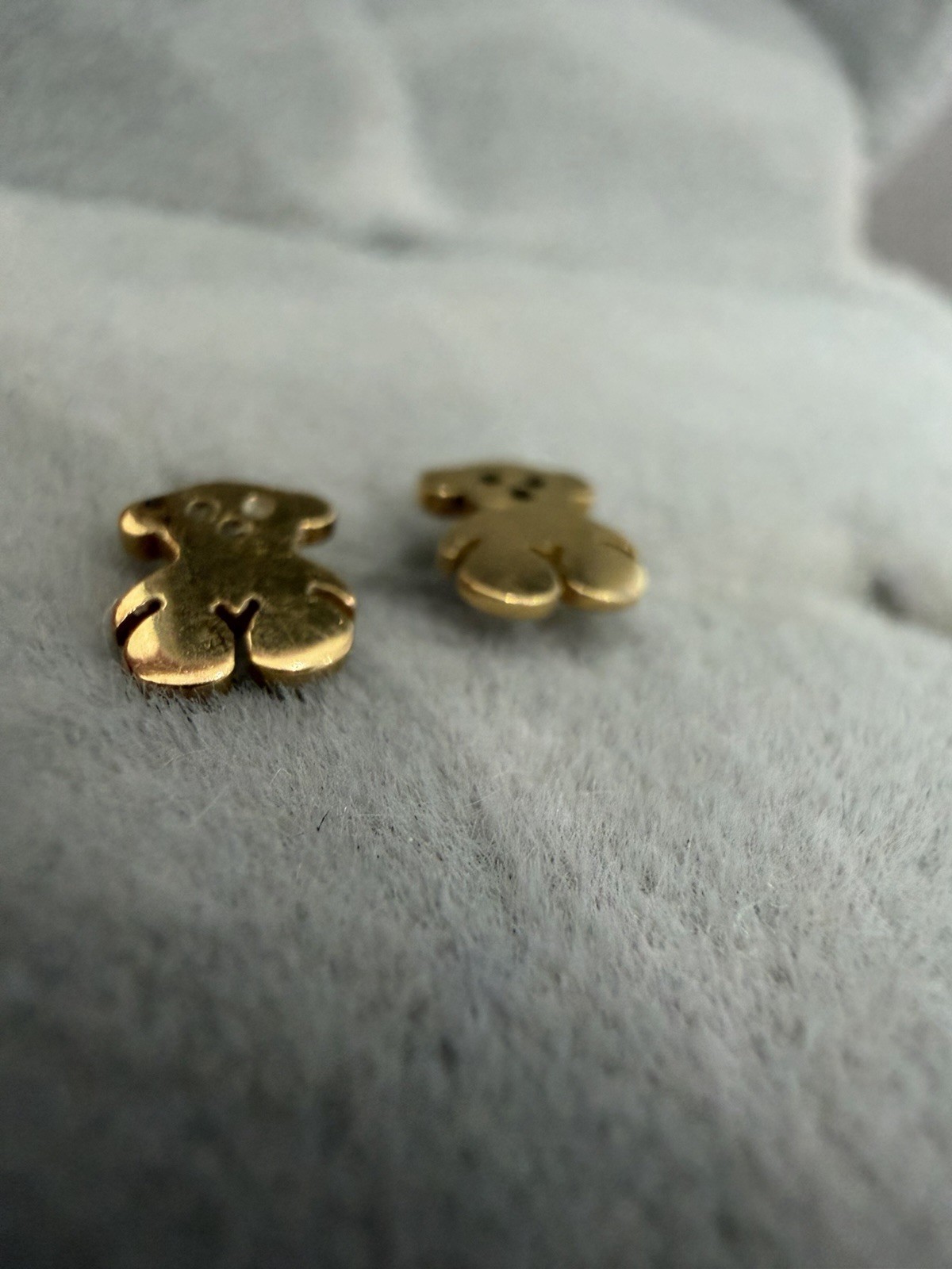 TOUS Yellow 750 18k Gold Bear Earrings Authentic