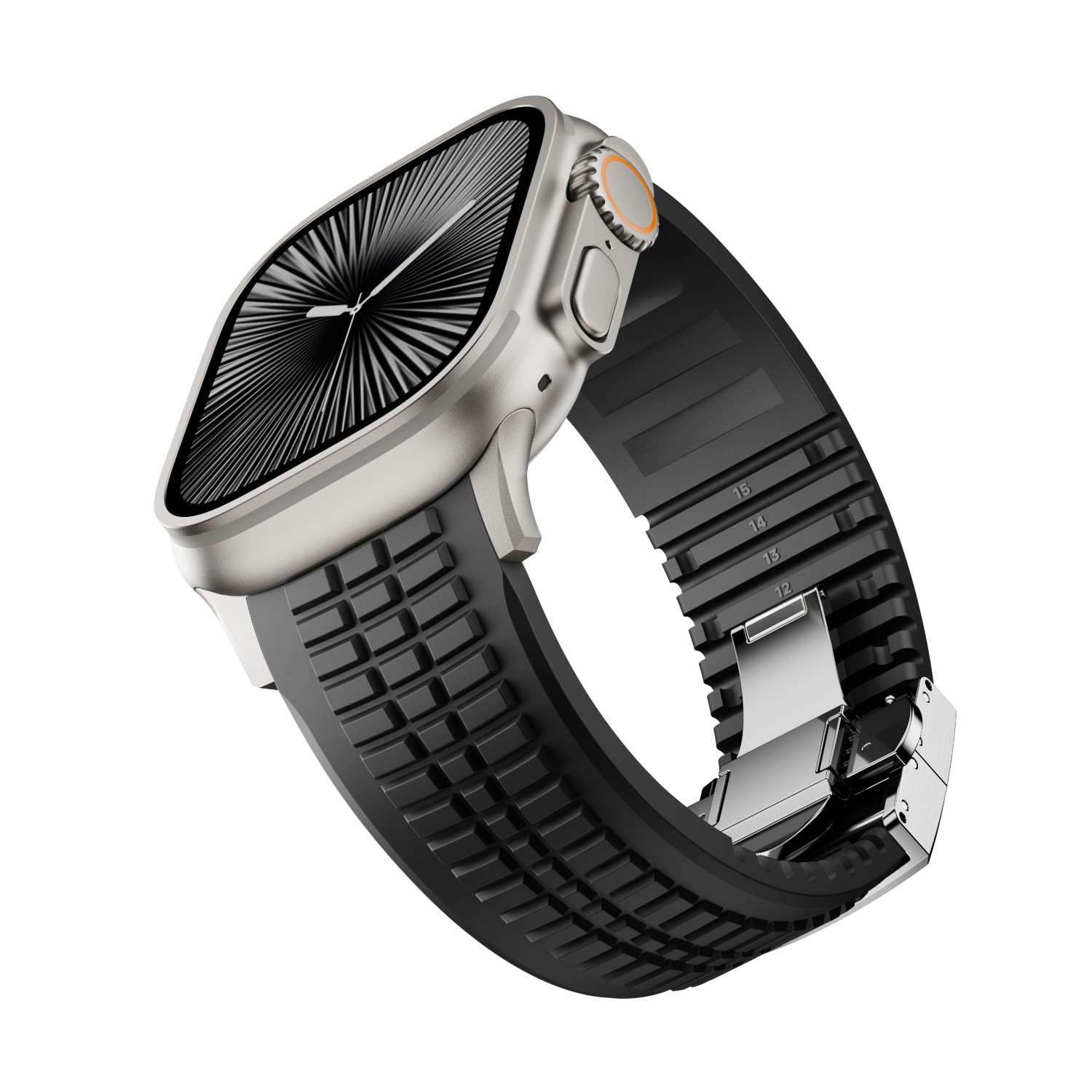 For Apple Watch 42/44/45/46/49mm Silicone Sports Adjustanle Strap Brascelet Band