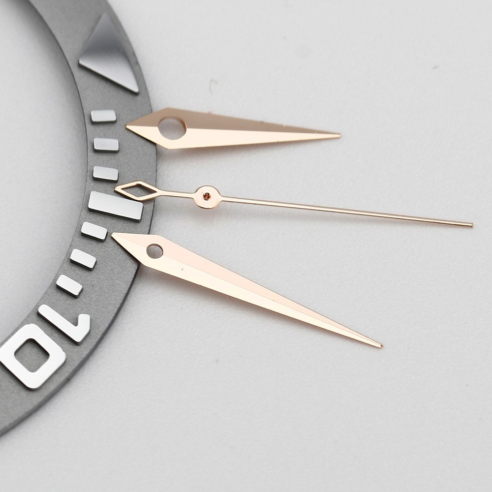 Polished Watch Hands Set 10 14 15mm Dauphine Style for NH35 NH36 NH38 Movement
