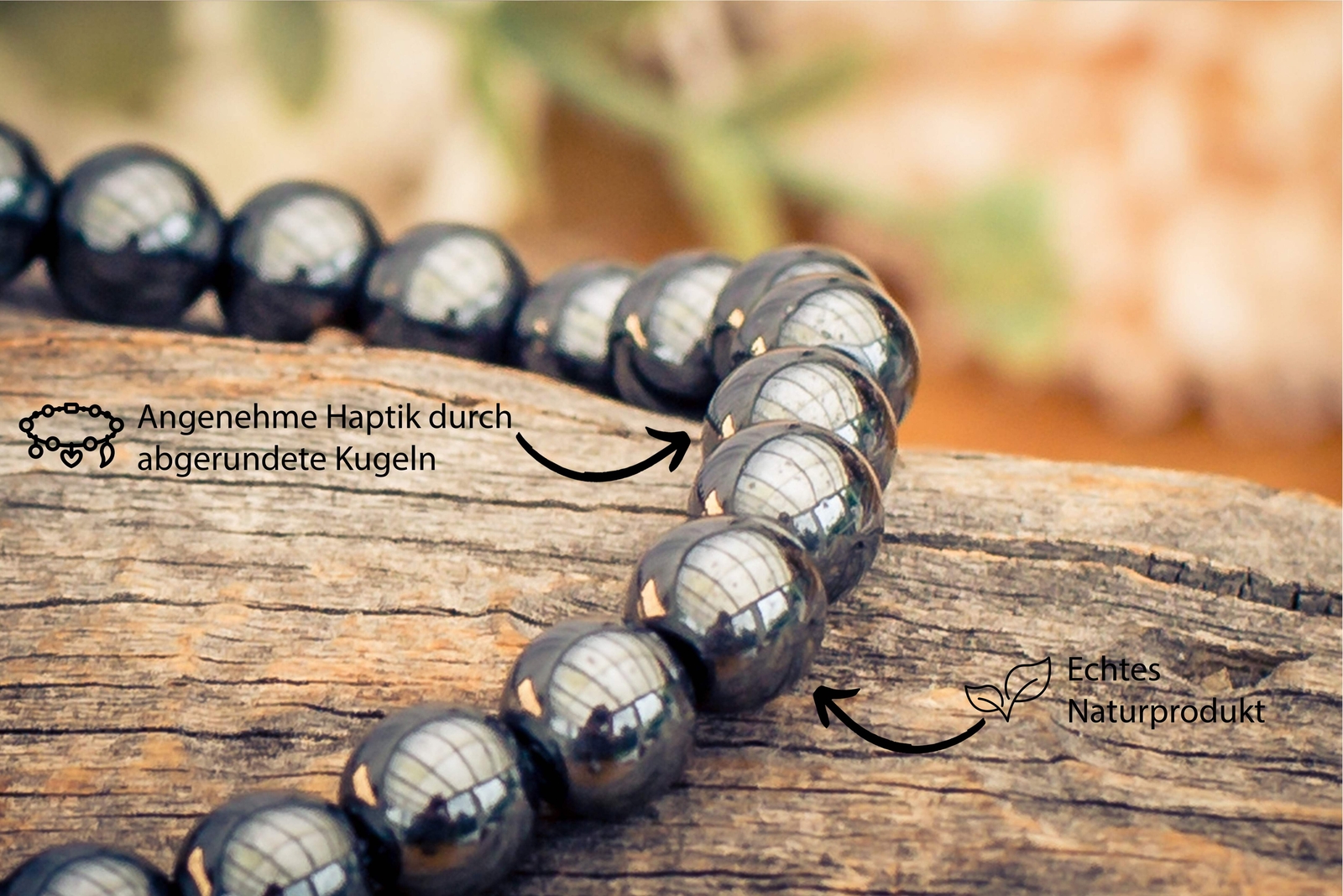 Hematite Ball Bracelet | 8mm Beads | Stretchy | Gemstone Bracelet