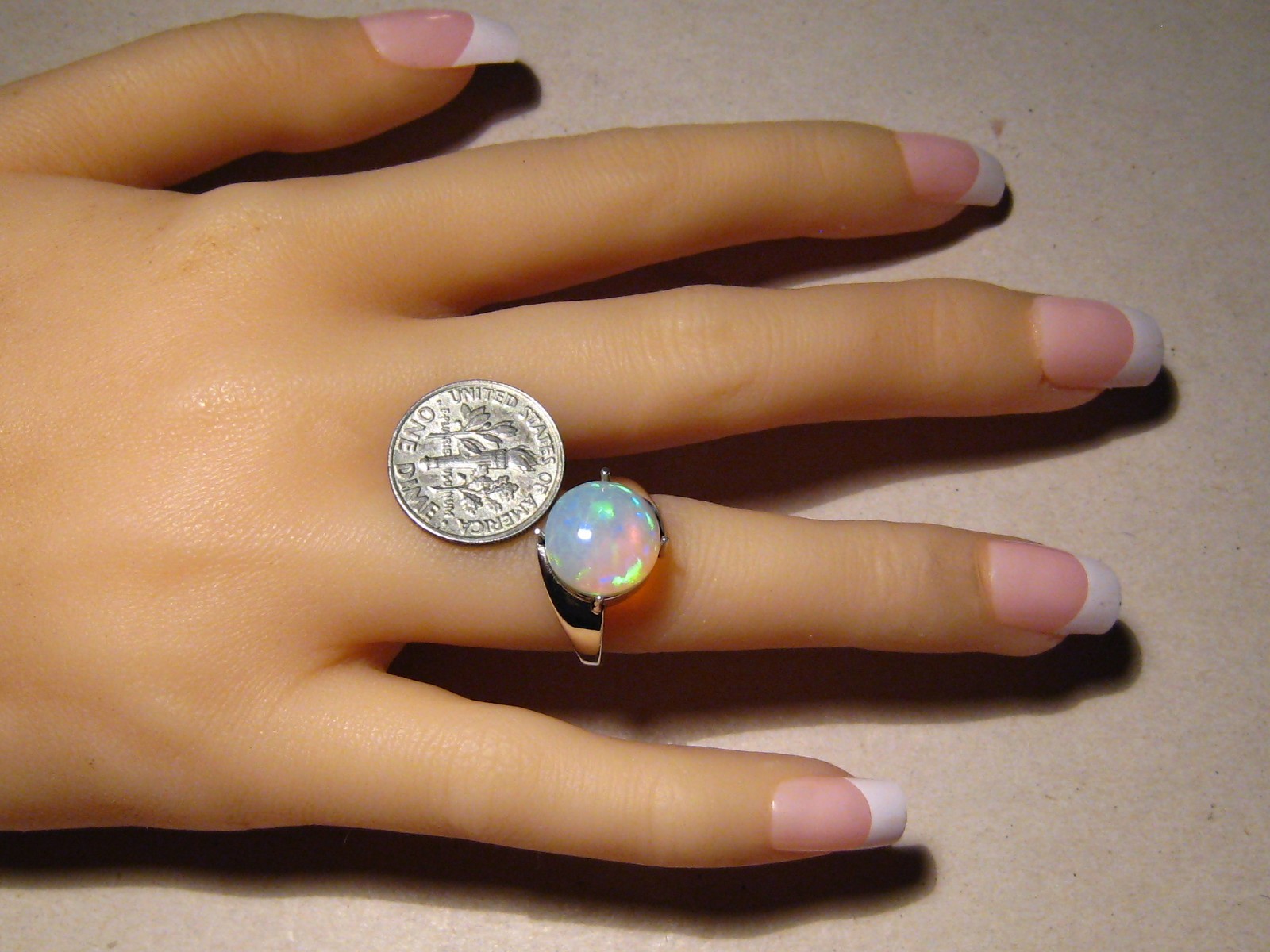 4.0 ct. crystal Welo Opal Ring , sterling silver