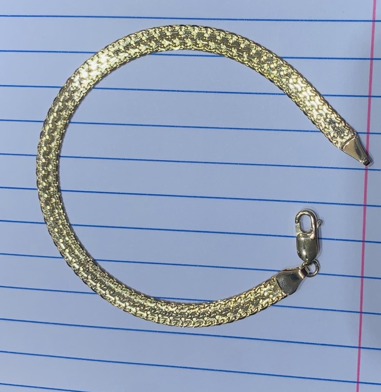 14K Solid Yellow Gold Miami Chain Bracelet 8.25Inches9.05GM0.7x6mm