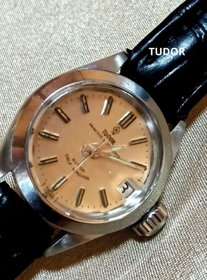Tudor Princess Oyster Date 7576/0 Automatic Silver Mirror Dial Small Rose Watch