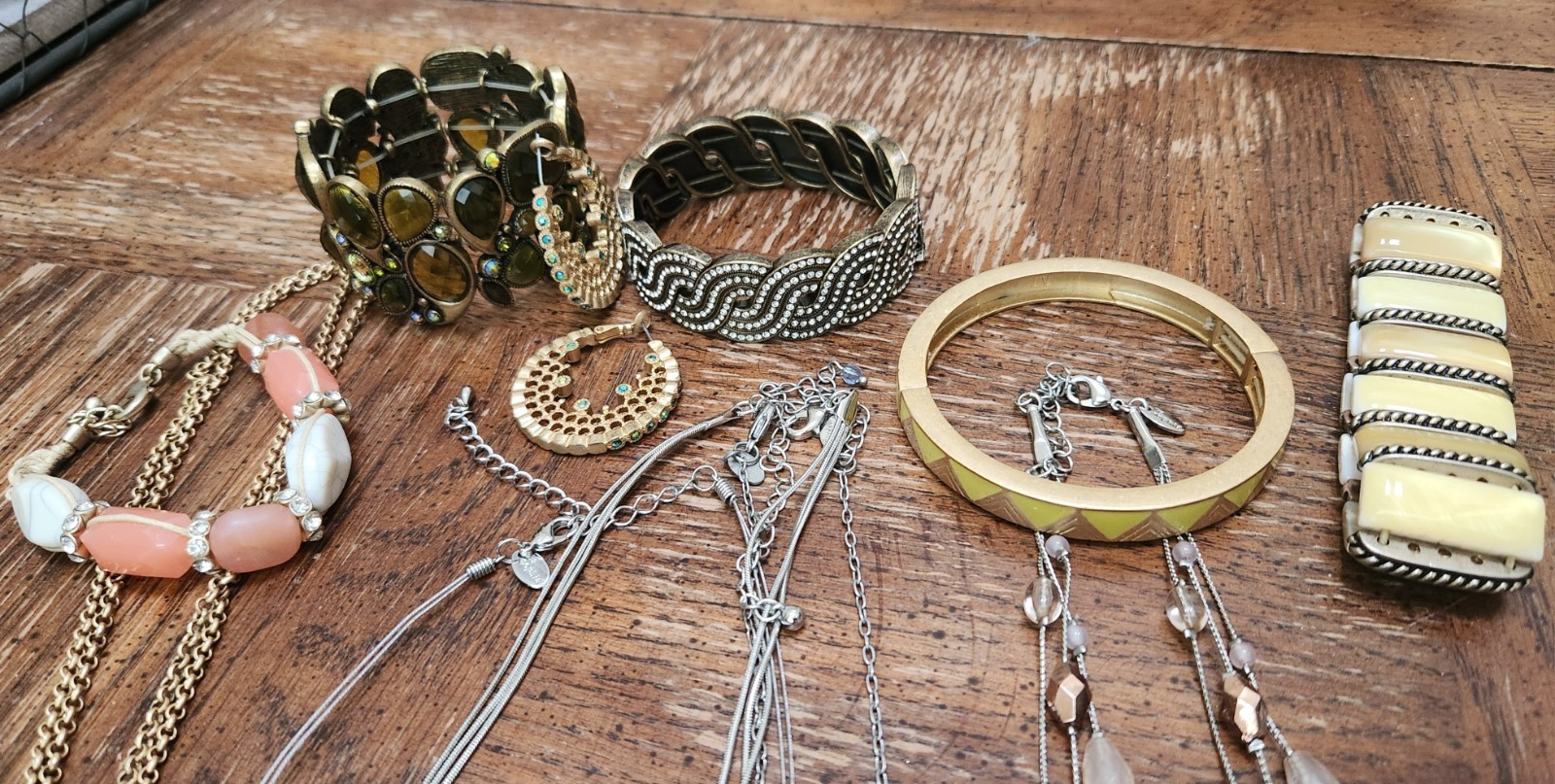 12 Pieces Mixed Lot Of Lia Sophia Necklaces, Bracelets And Earrings