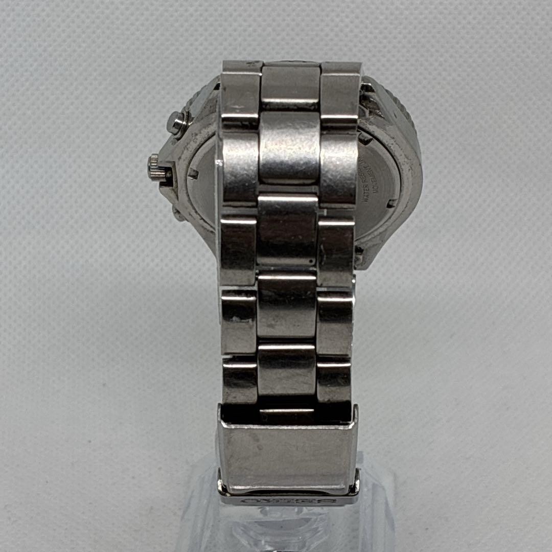 Seiko Chronograph Black Silver Limited 7T92-0CF0 Quartz Wristwatch 17.5cm Wrist