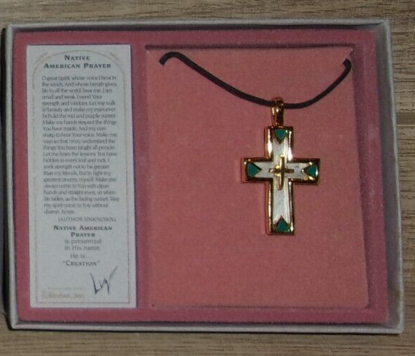 Vintage Roman Inc Liz Gatta Native American Prayer Pendant Necklace New In Box