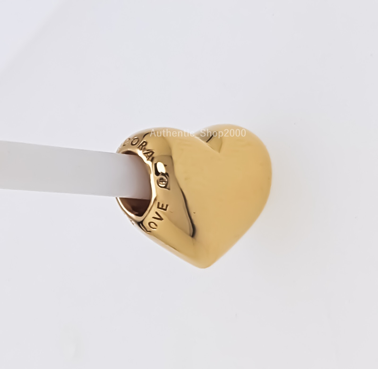 New 100% Authentic PANDORA 14k Gold Pl Be Love Engravable Heart Charm 763439C00